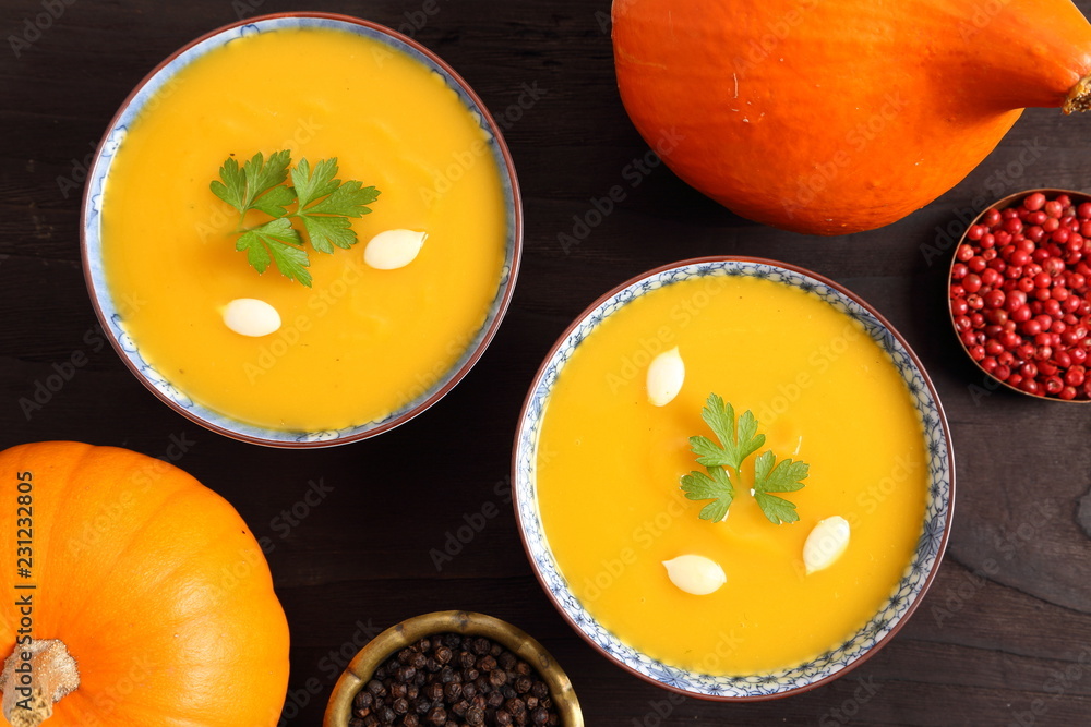Pumpkin soup. Pumpkin soup.