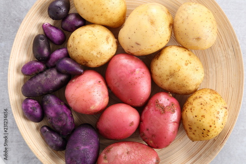 Different types of potatoes.