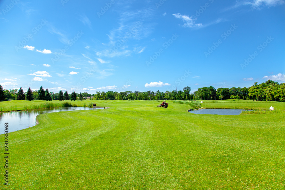sunset on the golf course