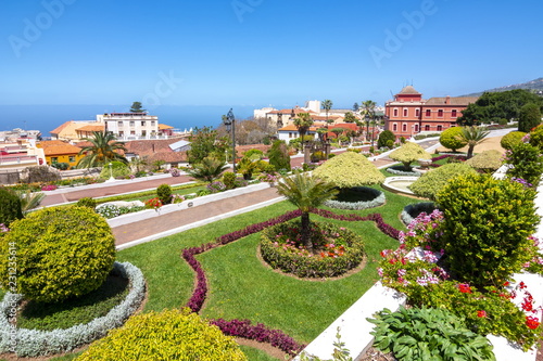 Jardines del Marquesado de la Quinta Roja garden in La Orotava, Tenerife, Canary islands, Spain photo