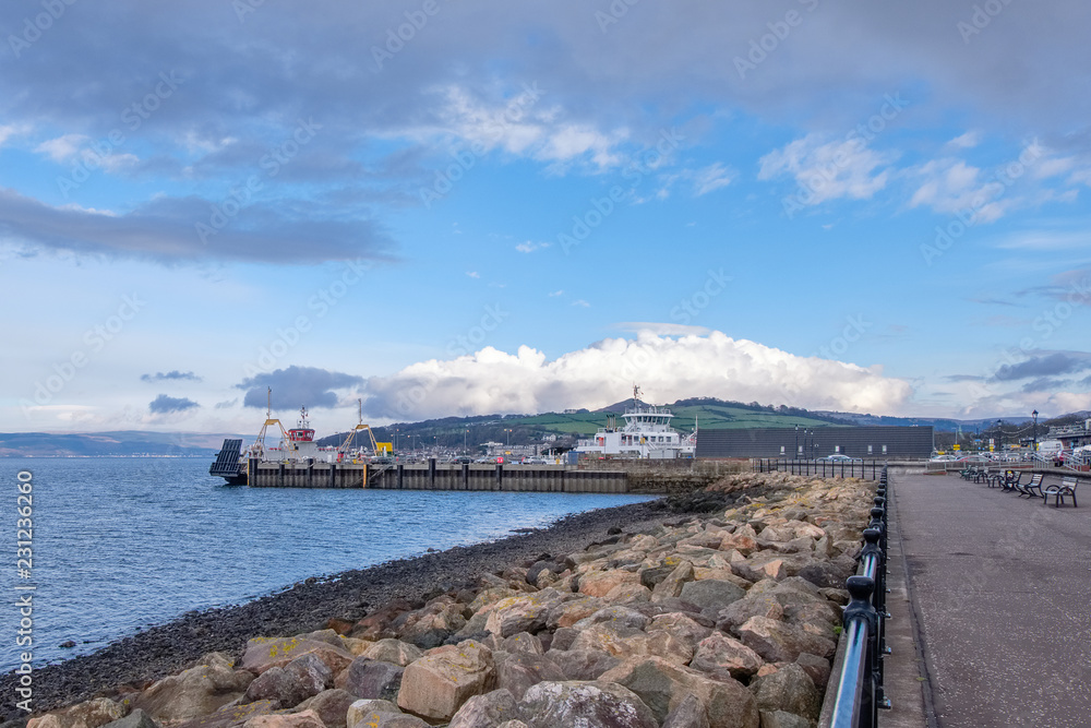 Sea Defences and Pierhead on Largs Seafront Scotland