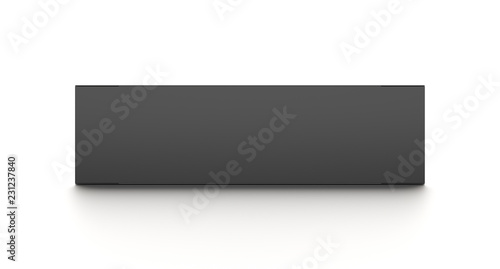Wallpaper Mural Black horizontal blank box from front angle. 3D illustration isolated on white background. Torontodigital.ca