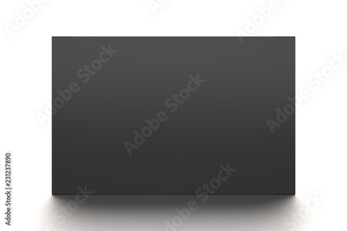 Wallpaper Mural Black horizontal blank box from front angle. 3D illustration isolated on white background. Torontodigital.ca