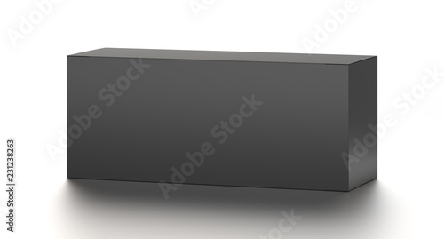 Wallpaper Mural Black horizontal blank box from front top far angle. 3D illustration isolated on white background. Torontodigital.ca