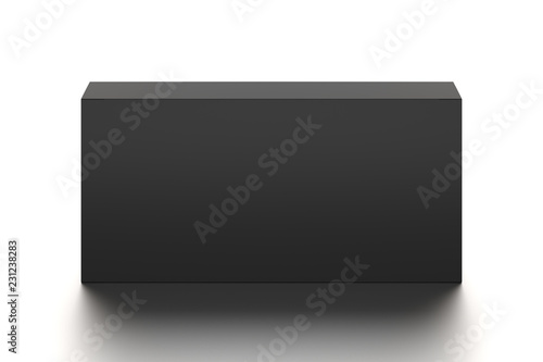 Wallpaper Mural Black horizontal blank box from front top far angle. 3D illustration isolated on white background. Torontodigital.ca