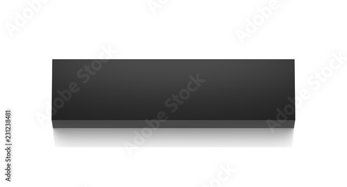 Wallpaper Mural Black long horizontal thin blank box from top far angle. 3D illustration isolated on white background. Torontodigital.ca