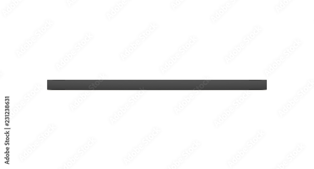 Black horizontal blank box from front angle. 3D illustration isolated on white background. Black horizontal blank box from front angle. 3D illustration isolated on white background.