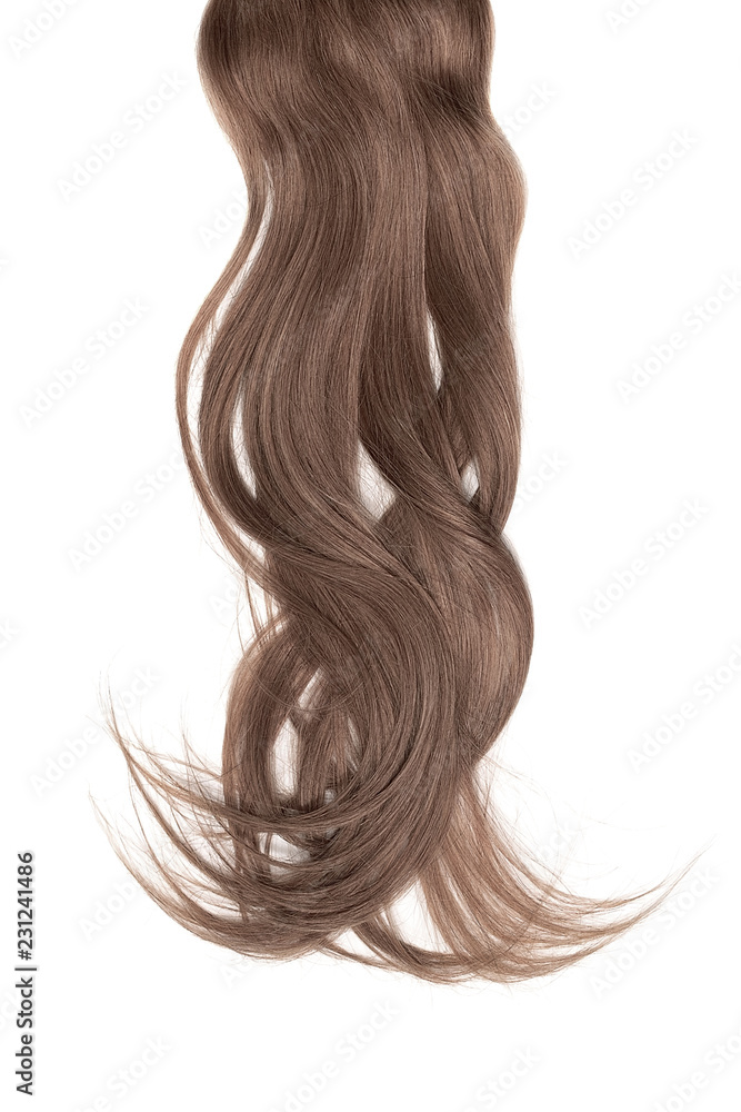 Bad hair day concept. Long, brown, disheveled ponytail