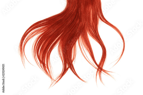 Bad hair day concept. Long, red, disheveled ponytail