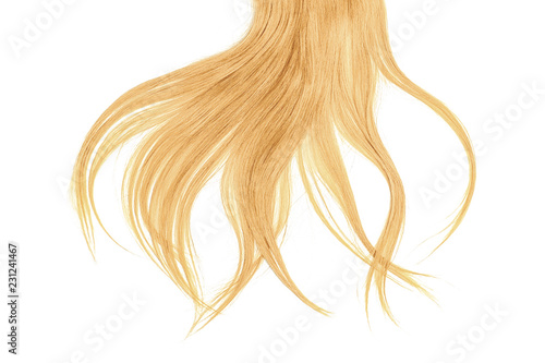 Bad hair day concept. Long, blond, disheveled ponytail