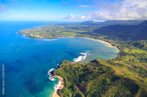 Aerial view of Na Pali Coast, Kauai island, Hawaii © espiegle