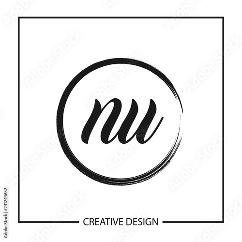 Initial Letter NU Logo Template Design Vector Illustration