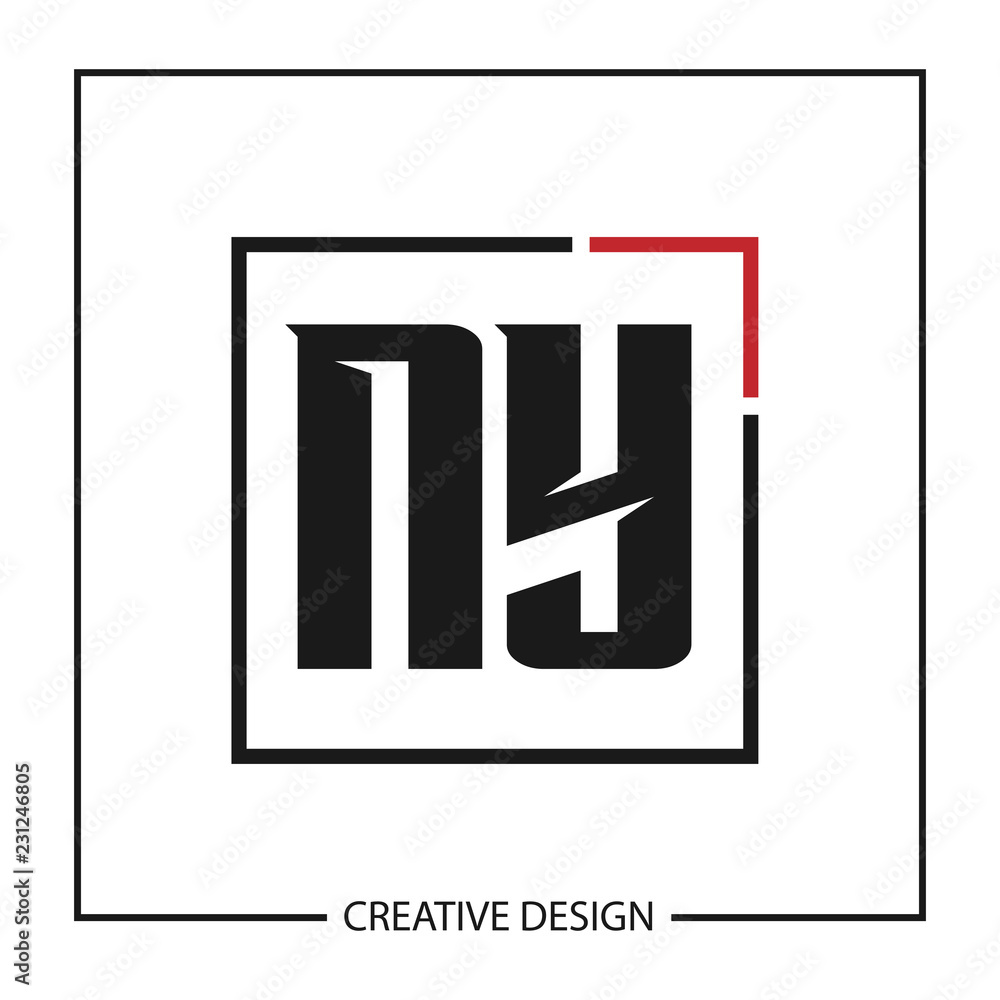 Initial Letter NY Logo Template Design Vector Illustration - obrazy, fototapety, plakaty 
