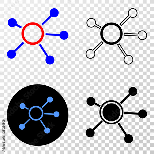 Links EPS vector pictograph with contour, black and colored versions. Illustration style is flat iconic symbol on chess transparent background.