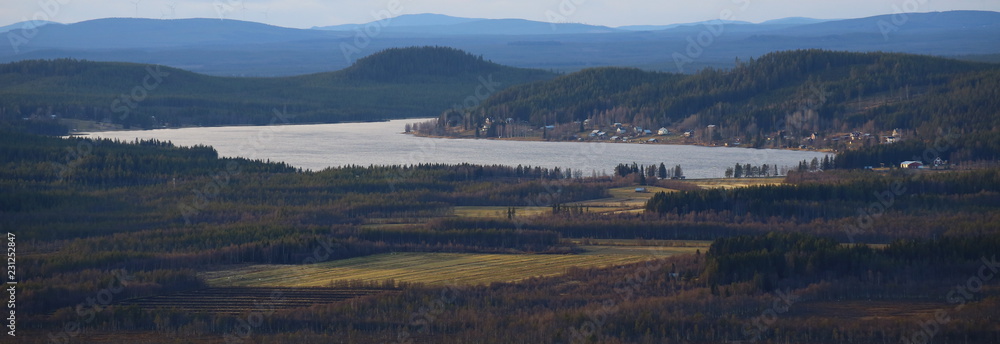 View on lake Jarvtrasket in Norrbotten in Sweden