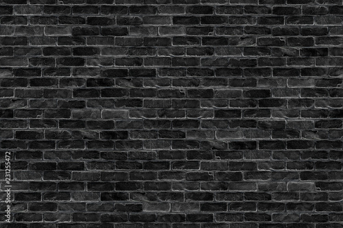 seamless old dark black brick wall infinity texture design pattern background