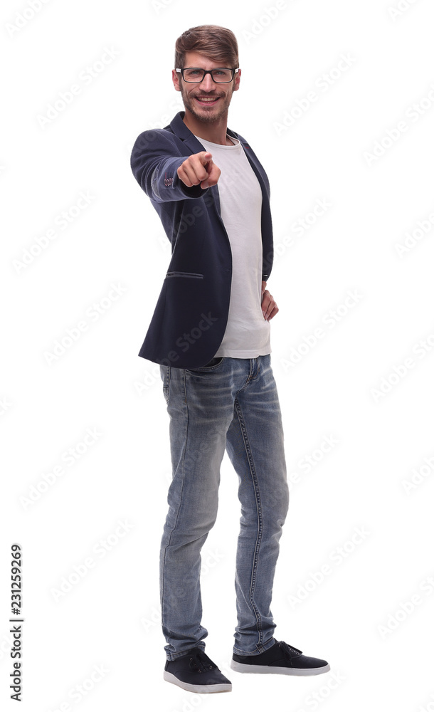 full growth.smiling business men pointing at you full growth.smiling business men pointing at you