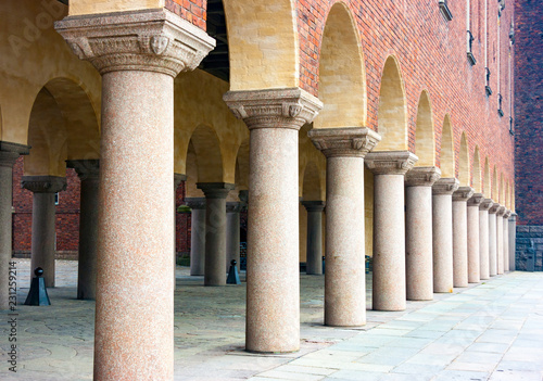 Photography Stockholm town hall arcade exterior