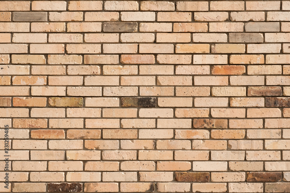Fototapeta premium Background of old brickwall. Detailed old orange brick wall background photo texture