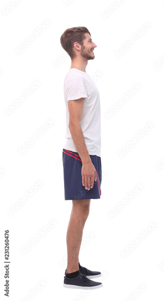side view .confident young man in sportswear. side view .confident young man in sportswear.