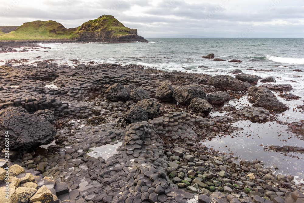 The Giants Causeway in Northern Ireland is known for its hexagonal basalt columns