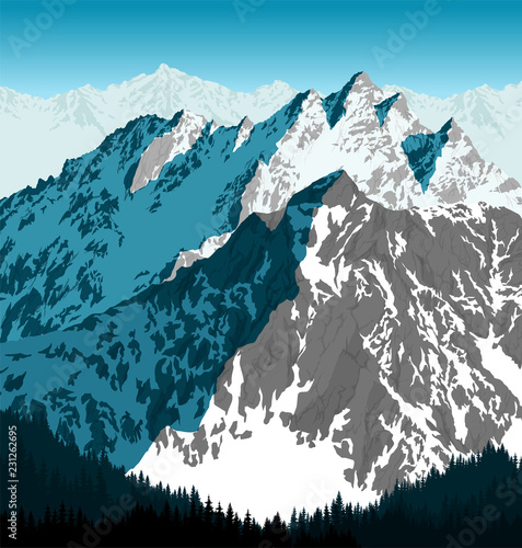 Alps mountain landscape at Rocky mountains