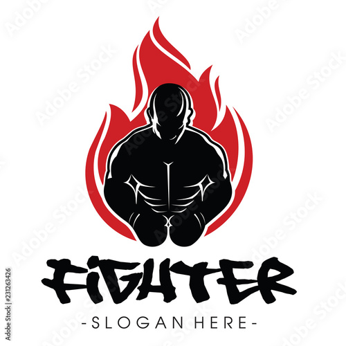 Fighter Logo Design Vector