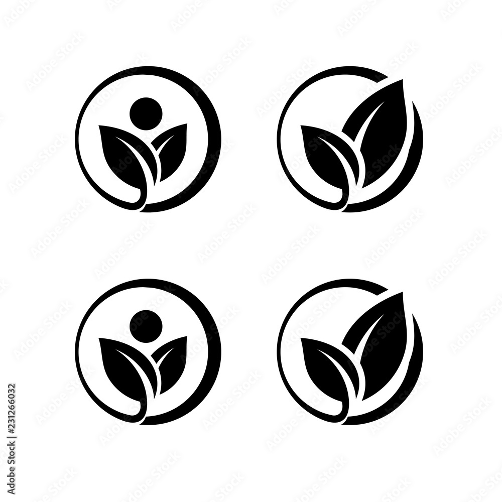 Set of Green Leaf Logo design inspiration vector icons Set of Green Leaf Logo design inspiration vector icons