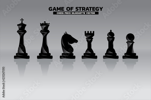 chess piece silhouette vector. icon for business planning and strategy thinking