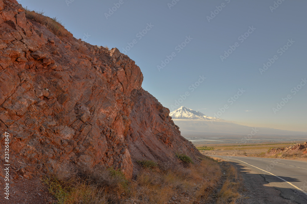 A scenic view of Mout Ararat from Armenia