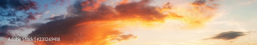 Panoramic sunset sky cloudscape © waku