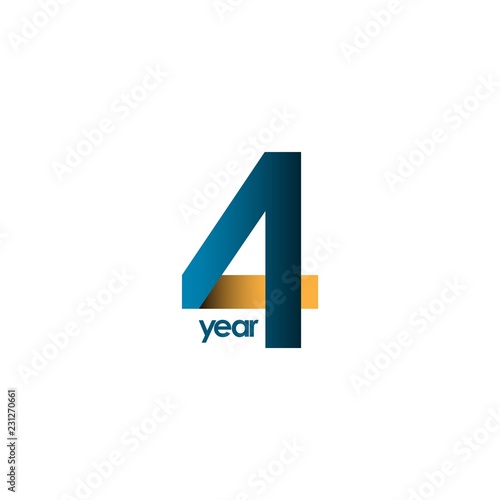 4 Year Anniversary Vector Template Design Illustration