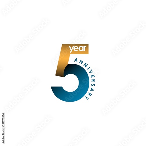 5 Year Anniversary Vector Template Design Illustration