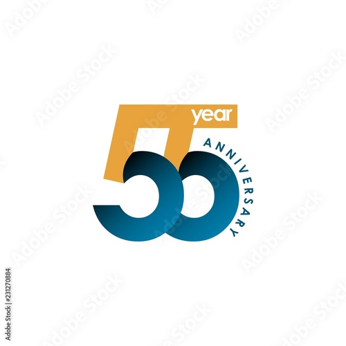 55 Year Anniversary Vector Template Design Illustration