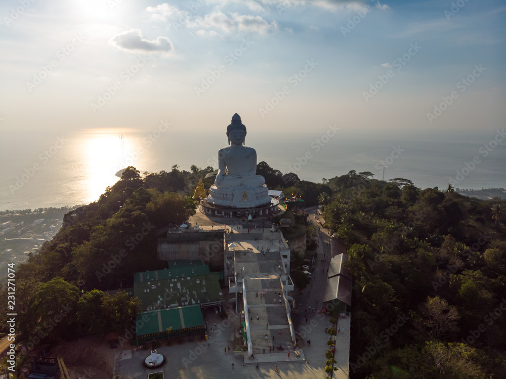 Big buddha Phuket Aerial view Sunset Thailand Big buddha Phuket Aerial view Sunset Thailand
