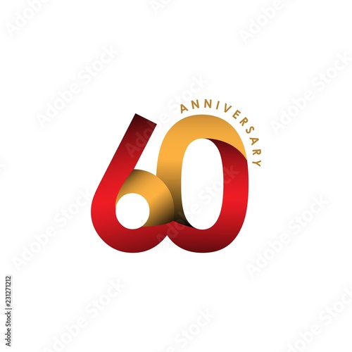 60 Year Anniversary Vector Template Design Illustration