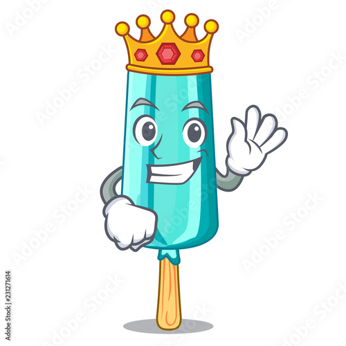 King ice cream shaped stick on mascot