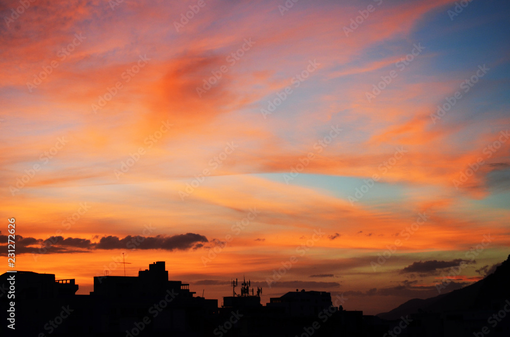 Colorful and bright sunrise