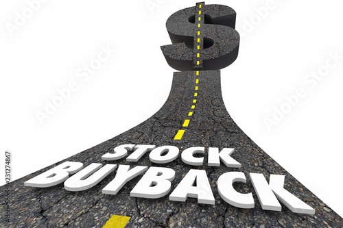 Stock Buyback Company Shares Buying Road Dollar Sign 3d Illustration photo