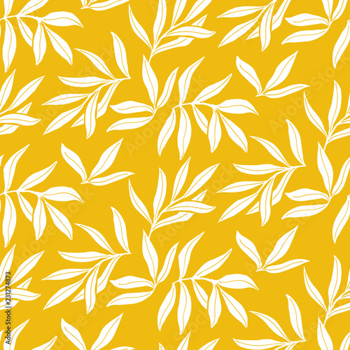 Vector seamless pattern with fall leaves. Elegant modern autumn background.