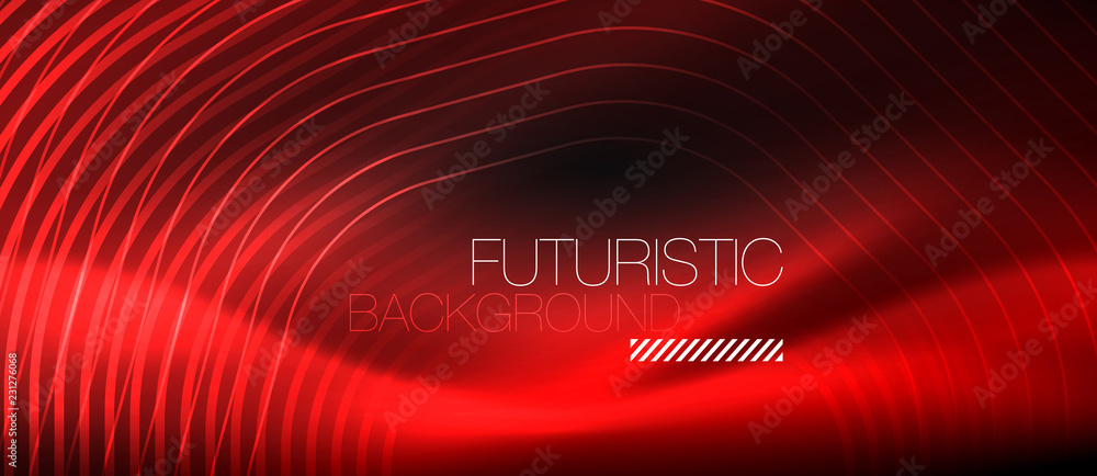 Neon glowing lines, magic energy space light concept, abstract background wallpaper design