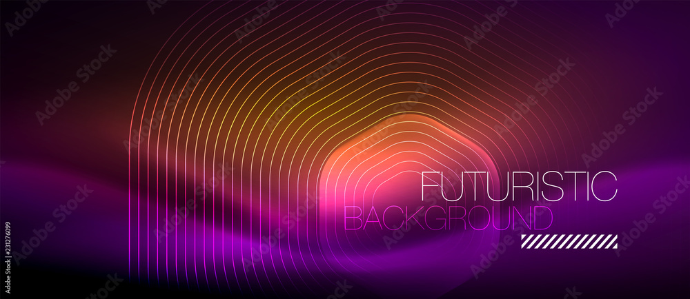 Neon glowing lines, magic energy space light concept, abstract background wallpaper design Neon glowing lines, magic energy space light concept, abstract background wallpaper design