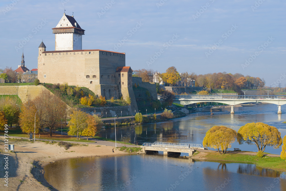 Herman Castle in the autumn city landscape. Narva, Estonia Herman Castle in the autumn city landscape. Narva, Estonia
