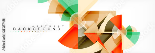 Triangles and circle geometric background