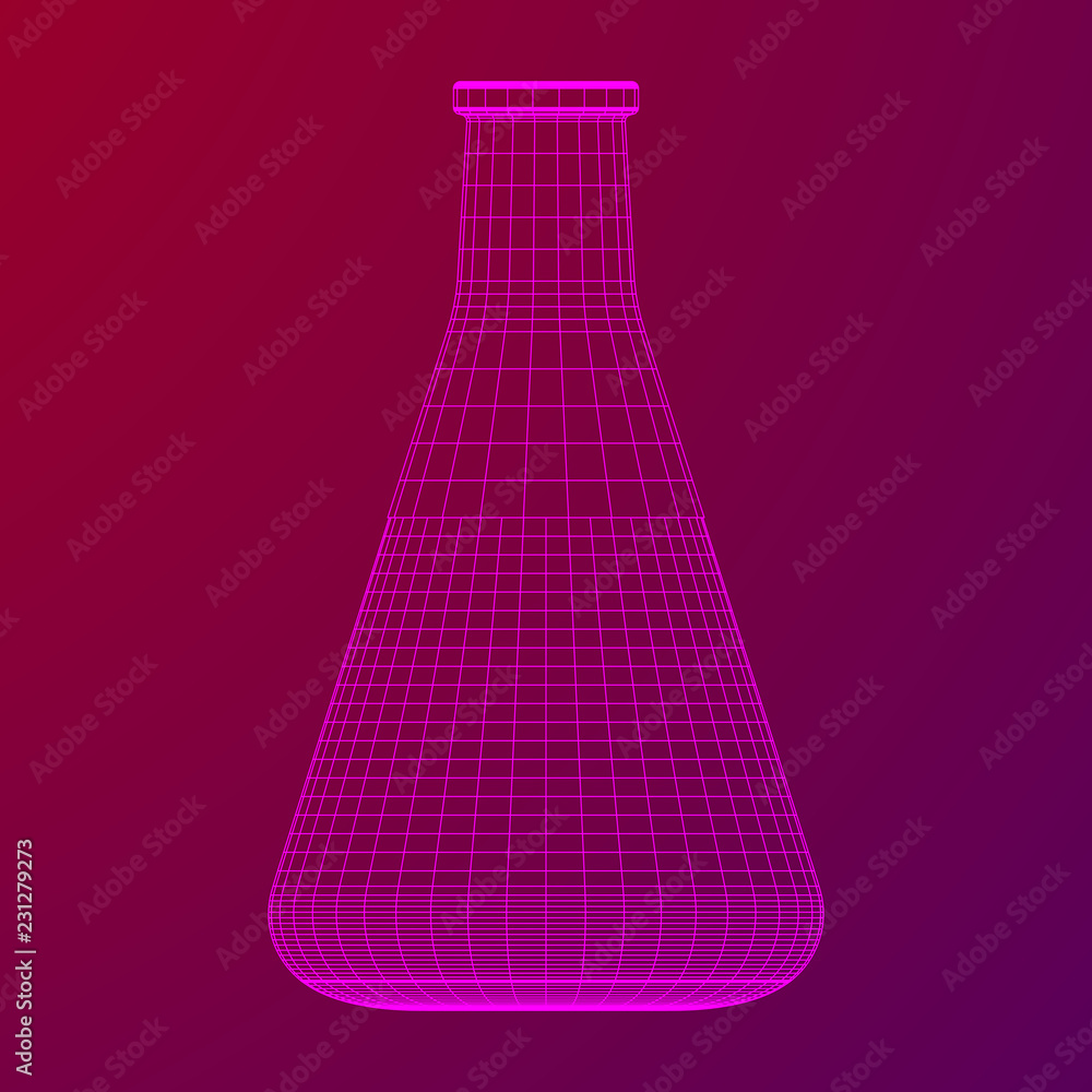 Test tube low poly wireframe mesh. Science and analyses. Vector abstract polygonal image line and point. Test tube low poly wireframe mesh. Science and analyses. Vector abstract polygonal image line and point.