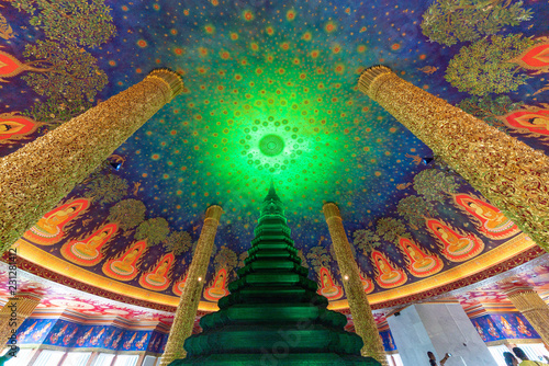 Vault Painting at Wat Paknam, Bangkok, Thailand