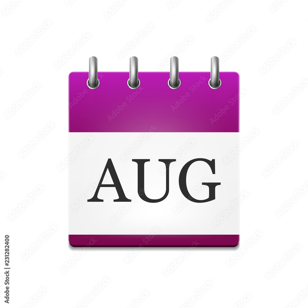 illustration of the calendar in August illustration of the calendar in August