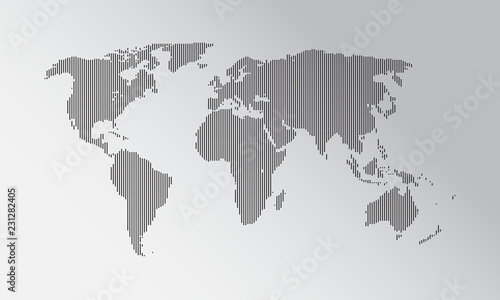 Fototapeta Naklejka Na Ścianę i Meble -  Dotted World Map Vector, Flat Earth Map For Website, Annual Report, Infographics, World Map Illustration, Vector Illustration