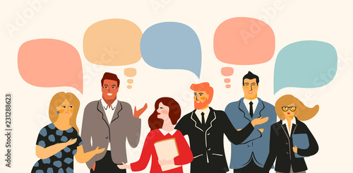 Vectior illustration of office people. Office workers, businessmen, managers.