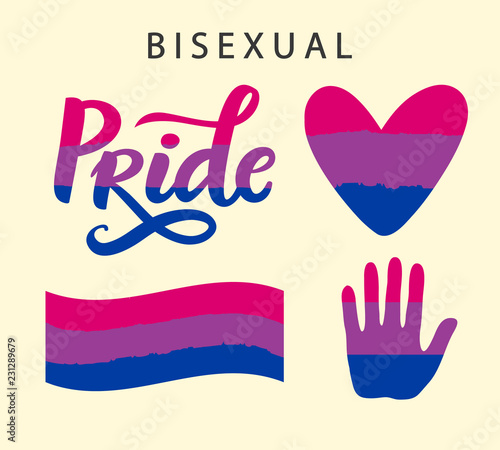 Bisexual pride symbols. LGBT rights concept
